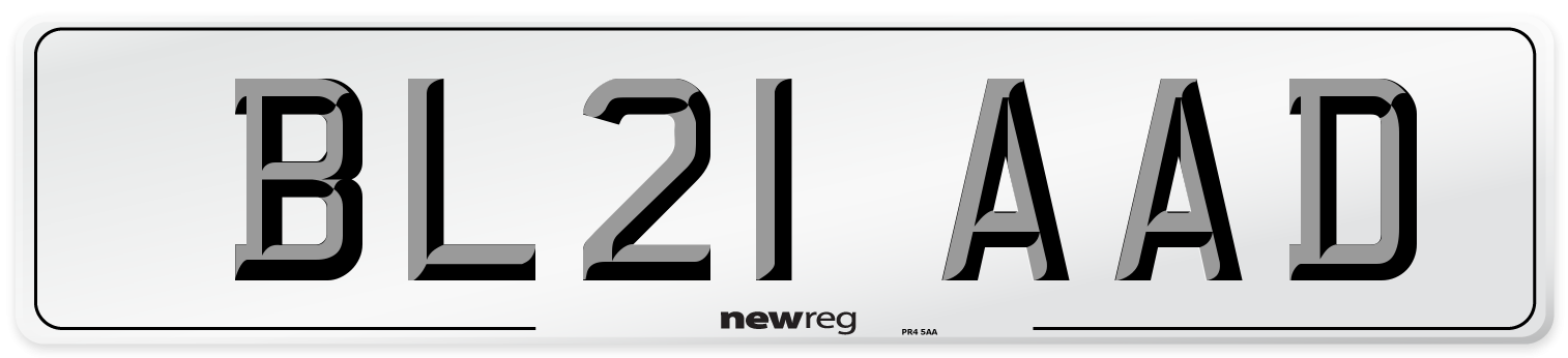 BL21 AAD Number Plate from New Reg
